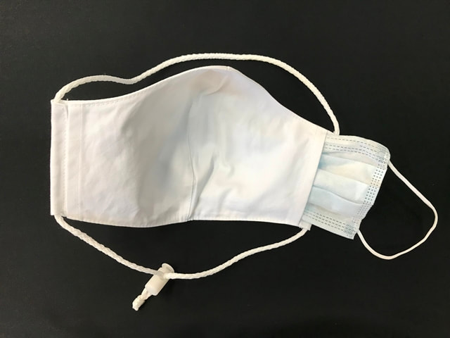 N95 Respirator Mask/Surgical Mask Cover with Surgical Mask Insert-Back 1